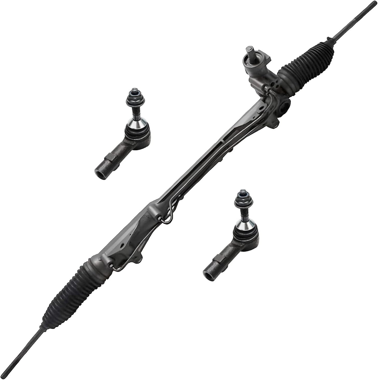 Detroit Axle - Front 3pc Rack and Pinion Kit for 2005-2007 Ford Five Hundred Freestyle Mercury Montego, 1 Power Steering Rack and Pinion 2 Outer Tie Rod Ends Assembly 2006 Replacement