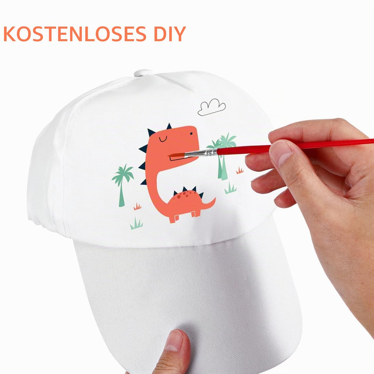Housoutil Kinder Schirmmütze Zum Bemalen 10 Stück Weiß Baumwolle Cap Zum Selber Gestalten DIY Baseballkappen Für Kreatives Basteln Und Geschenk