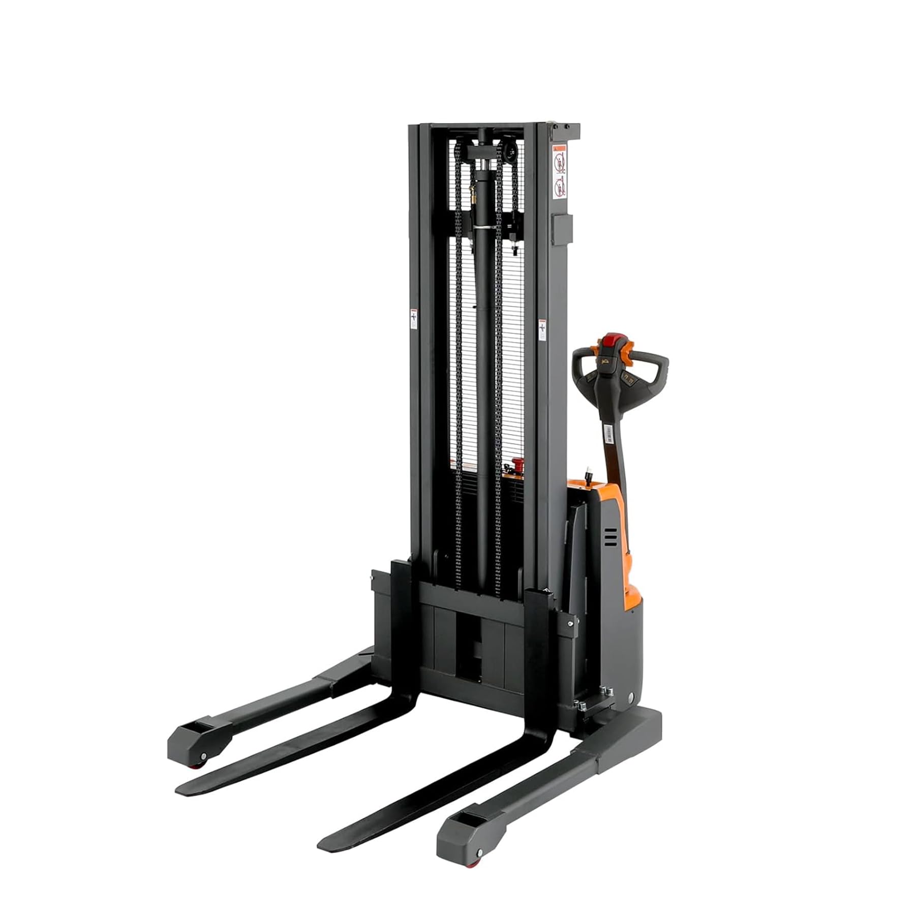 Aequanta Full Electric Stacker Drive Forklift with Straddle Legs Material Lifter Adjustable Forks 2640lbs Cap 118