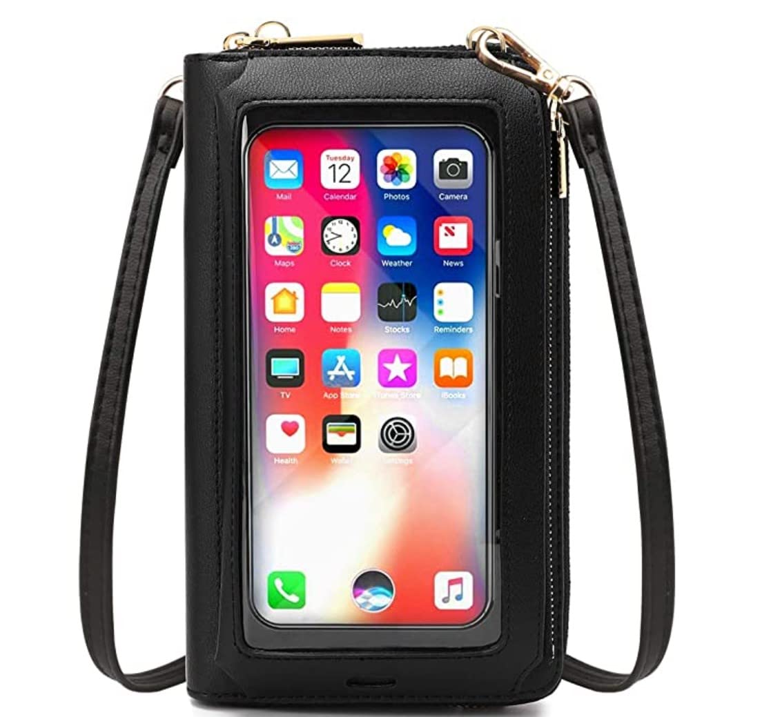 RFID Blocking Touch Screen Phone Bag Small Crossbody Bag Shoulder Handbag Wristlet for Women