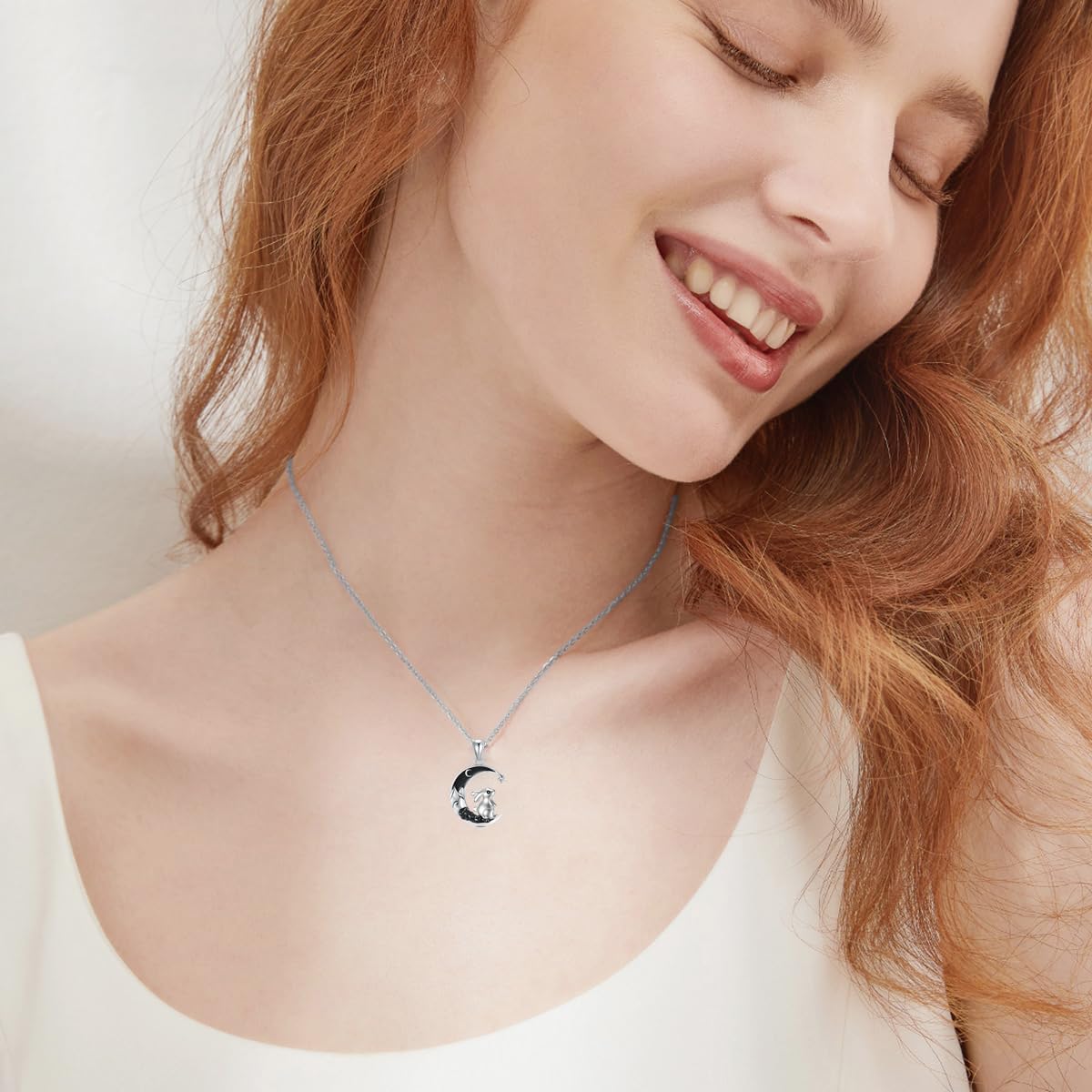 Gothic Jewelry Bat/Cat/Wolf/Dragon/Owl/Fox/Spider/Sun Pendant Sterling Silver Crescent Moon Necklace for Women Black Jewelry Gifts
