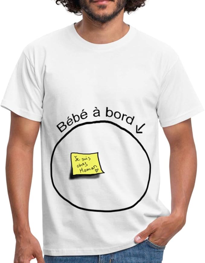 Spreadshirt Grossesse Papa Bebe A Bord T Shirt Homme Amazon Fr Vetements