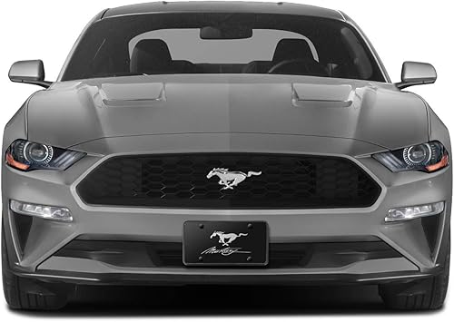 Miniatura 4 de Placa de acero inoxidable negra con logotipo 3D de Ford Mustang Pony y Script, fabricada en los Estados Unidos, con licencia oficial