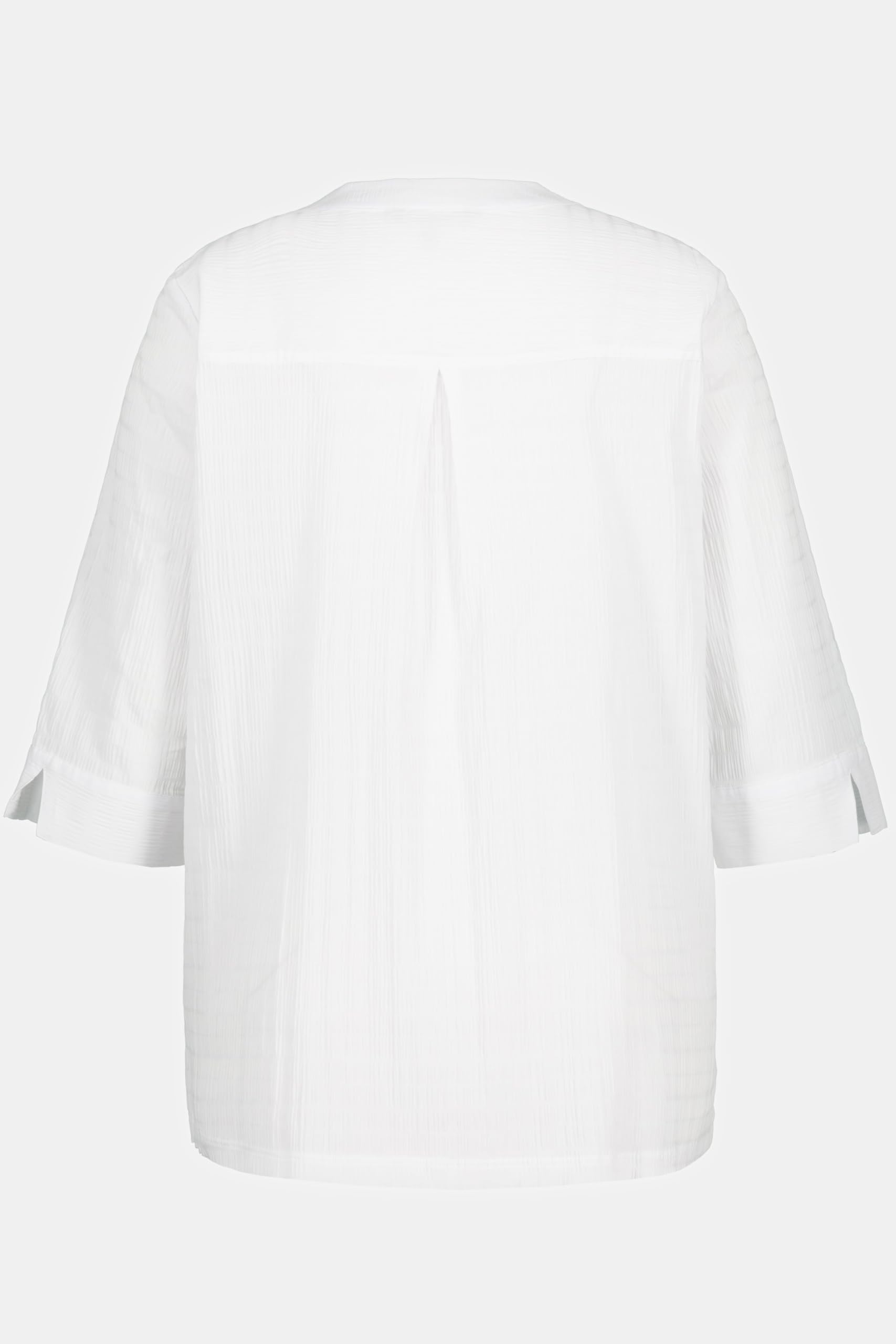 Ulla Popken Bubble-Tunika, Herzausschnitt, Biesen, 3/4-arm T-Shirt Femme