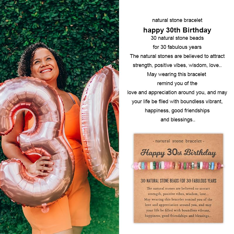 Natural Stone Bracelet for Women Birthday Gifts for Mom Daughter Beaded Bracelets for Bestie Sister Bead Bracelet for Grandma 7