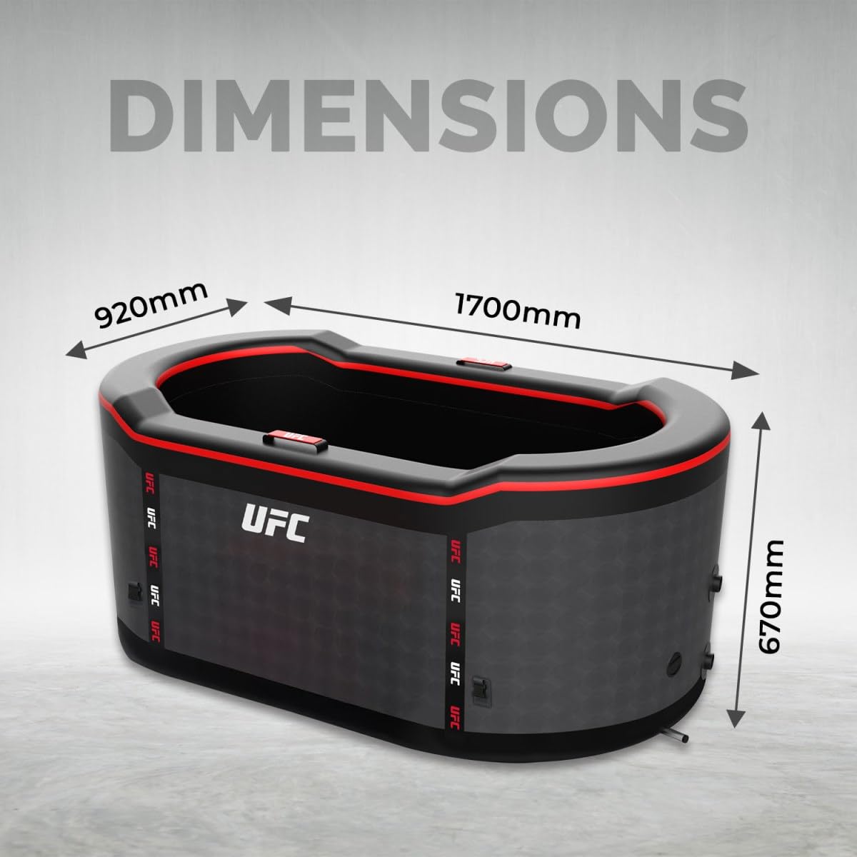 N NETSPA Chiller Pack 3-40°C 3kw Ice Bath UFC (SP-UFC301-CK3) - ICEBATH UFC Dropstitch zimna kąpiel z silnikiem: Innowacja w służbie regeneracji - 170 x 67 x 92 cm - 1 osoba - 320 L