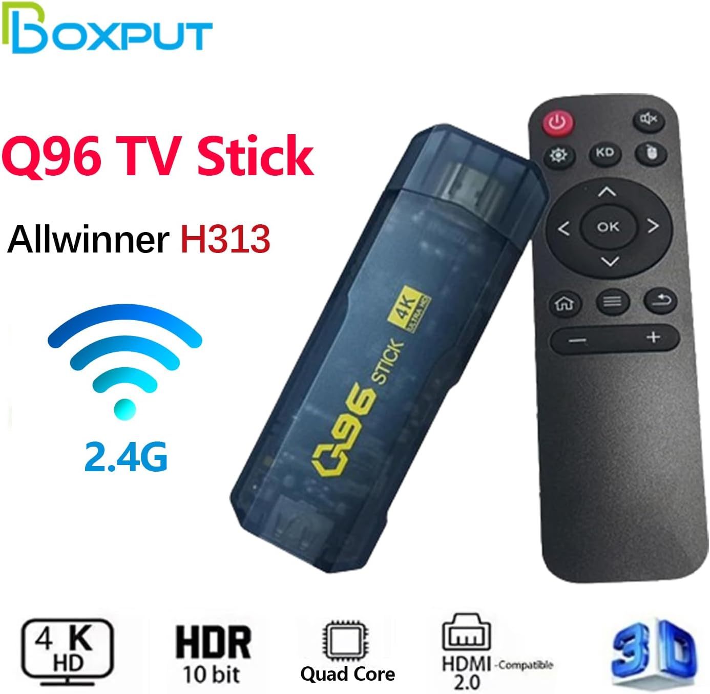 BOXPUT Q96 TV Stick and IR Remote Control
