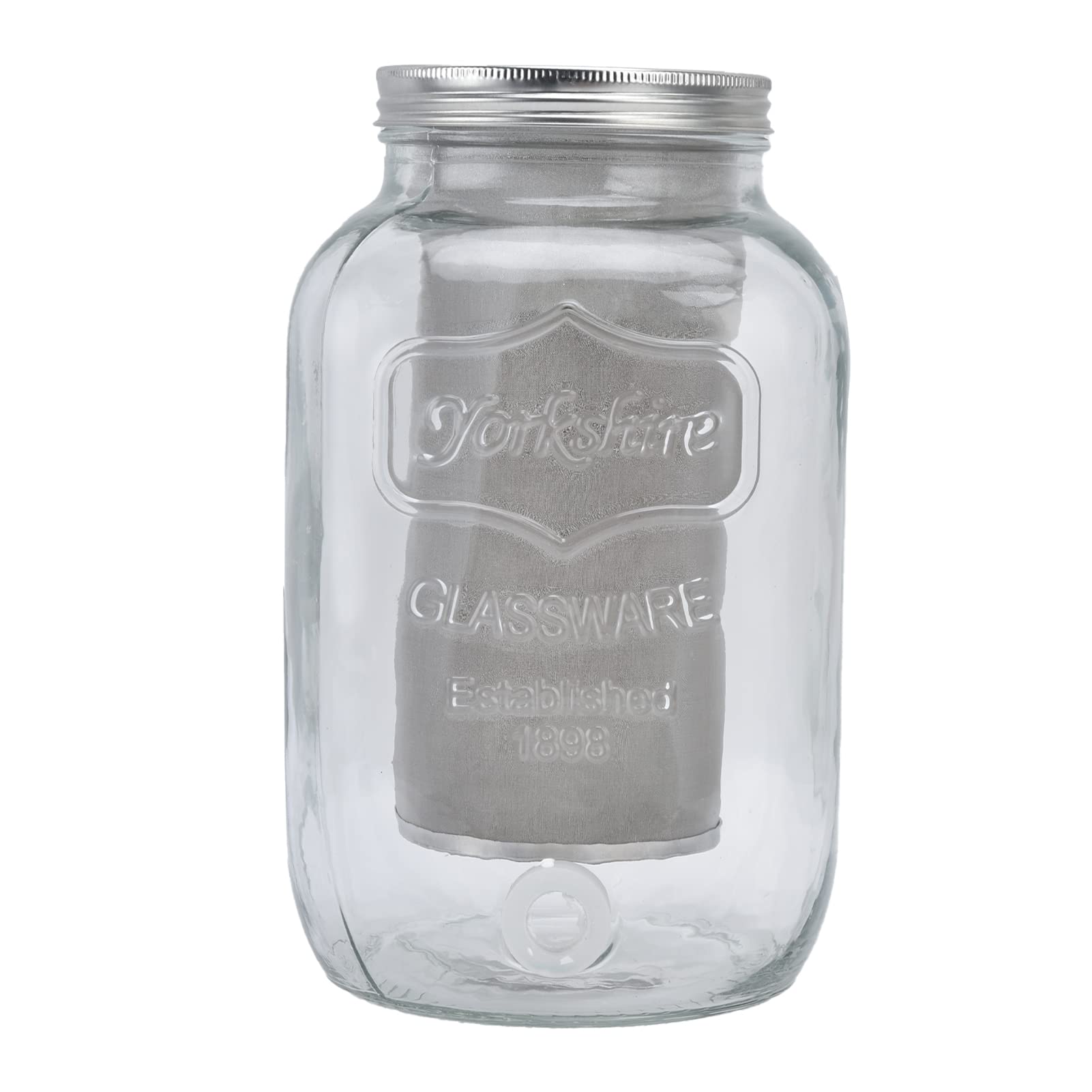 Fdit 4 L Cold Brew Coffee Maker, Glas Kaffeespender mit Edelstahlhahn