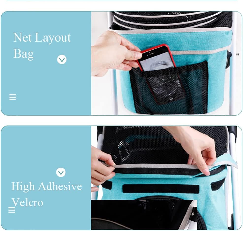 Premium Heavy Duty Pet Stroller for Small Medium Dog Cat 4-Wheel Cat Stroller Foldable Dog Stroller with Suspension System/Link Brake/One-Hand Fold Max. Loading 45 LBS (Black)