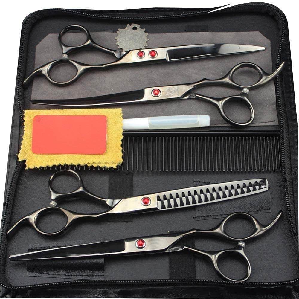 Ciseaux de coiffure professionnels pour éviter les fourches avec peigne noir argent