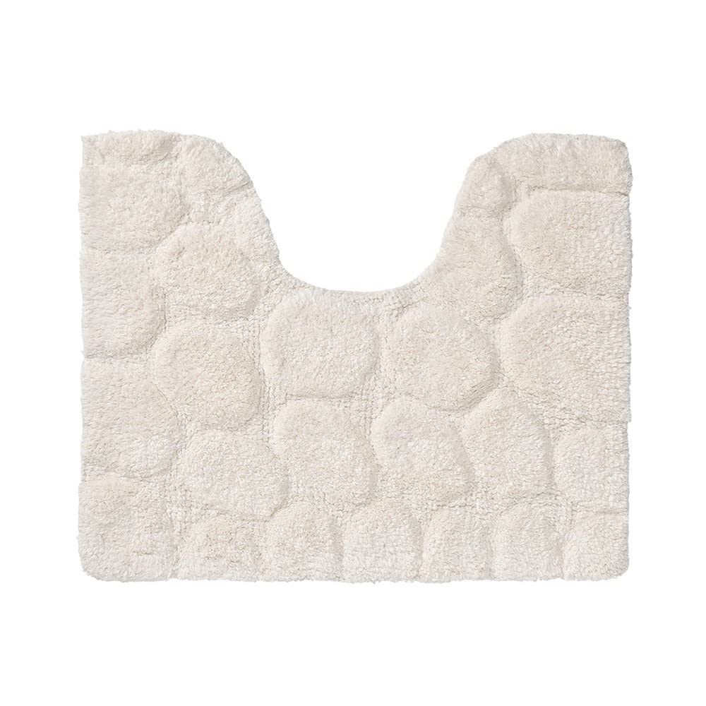 Sealskin Pebbles Pedestal Mat, Cotton, Ivory, 50 x 1.5 x 60 cm, 50 x 60 cm (Rectangular)