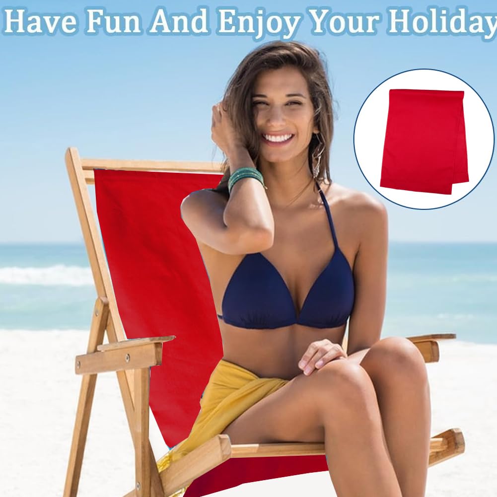 GORGECRAFT 120X43cm Beach Sling Chair Replacement Canvas Outdoor Chairs Cloth Replacements Portable Reclining Patio Folding Chair Fabric for Summer Sunbathing Garden Courtyard,Crimson - Image 4