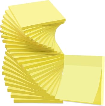 24 Pack Sticky Notes 3x3 in Yellow, Sticky Pads, Clean Removal, Recyclable, Self-Stick Pads, Easy to Post for Home, Office, Notebook