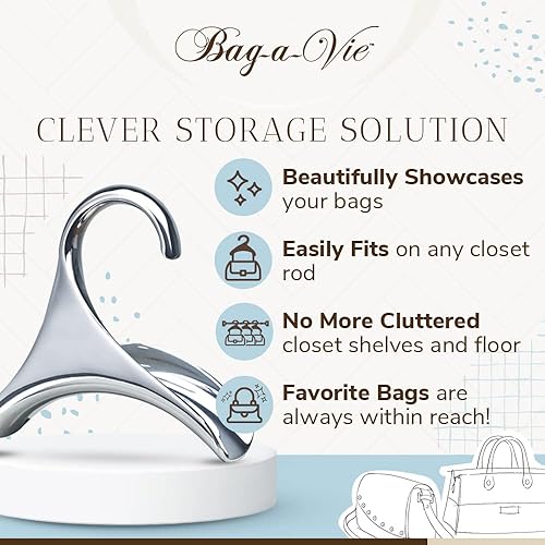 Miniatura 3 de Bag-a-Vie Colgador de bolso para armario, ganchos organizadores de bolsos para colgar bolsas y bolsos, proteger la forma de la bolsa y organizar el