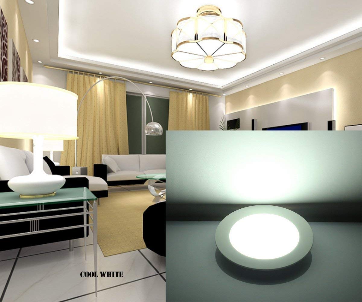 Paquet à 2 Pièces Plafond spot Encastré LED 18W, Ultraminces rond Diamètre 220mm, Blanc Froid 6500K, Lampe Panneau de Plafond