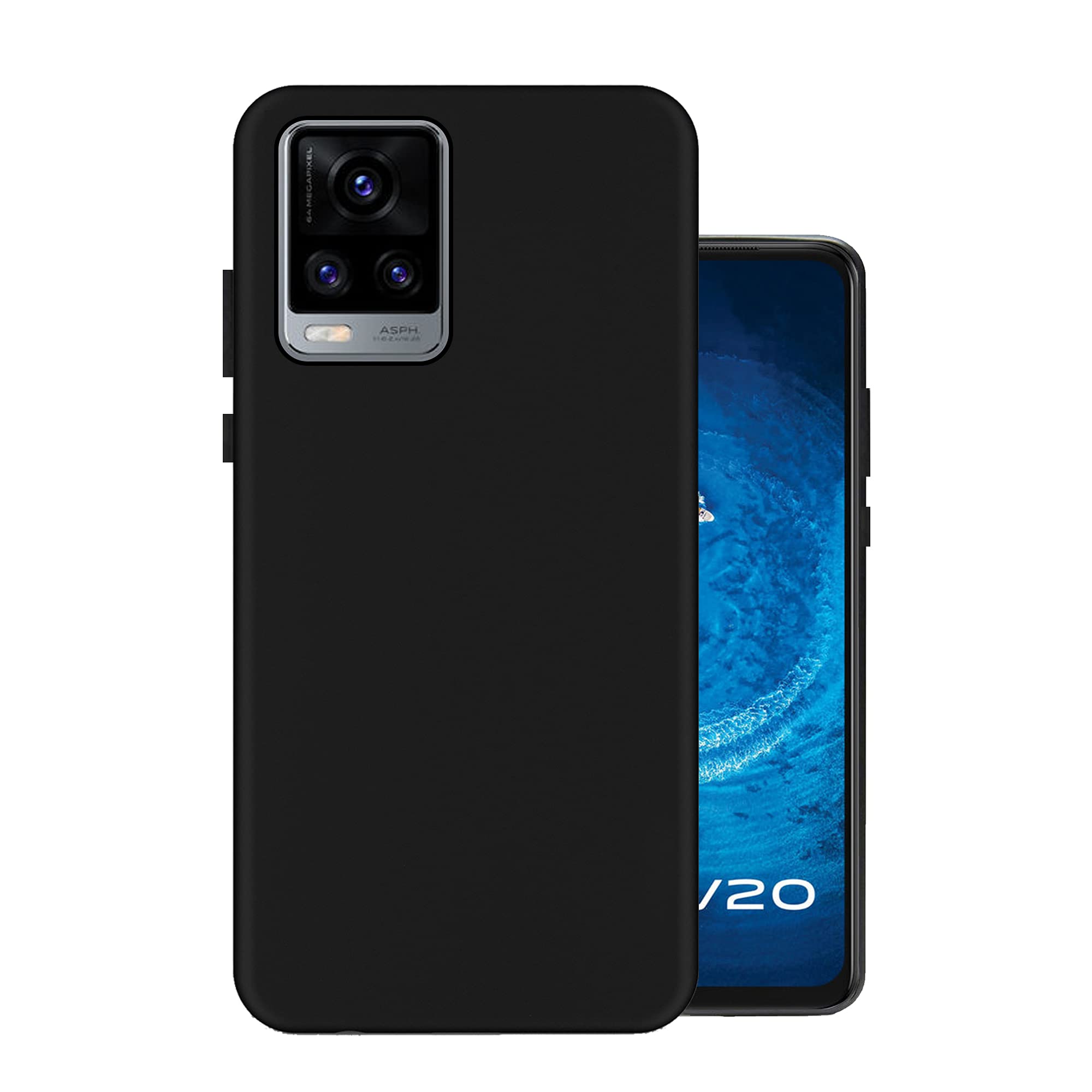 HELLO ZONE Exclusive Matte Finish Soft Back Case Cover for Vivo V20 - Black (B08LH82VFY) Amazon Price History, Amazon Price Tracker