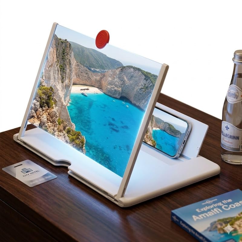 Drumstone (10 Years Assured Warranty) Portable Smartphone Screen Magnifier 12 Inch 3D HD Video Amplifier with Foldable Stand Phone Holder for Movies Gaming and Comfortable Viewing White-image-39