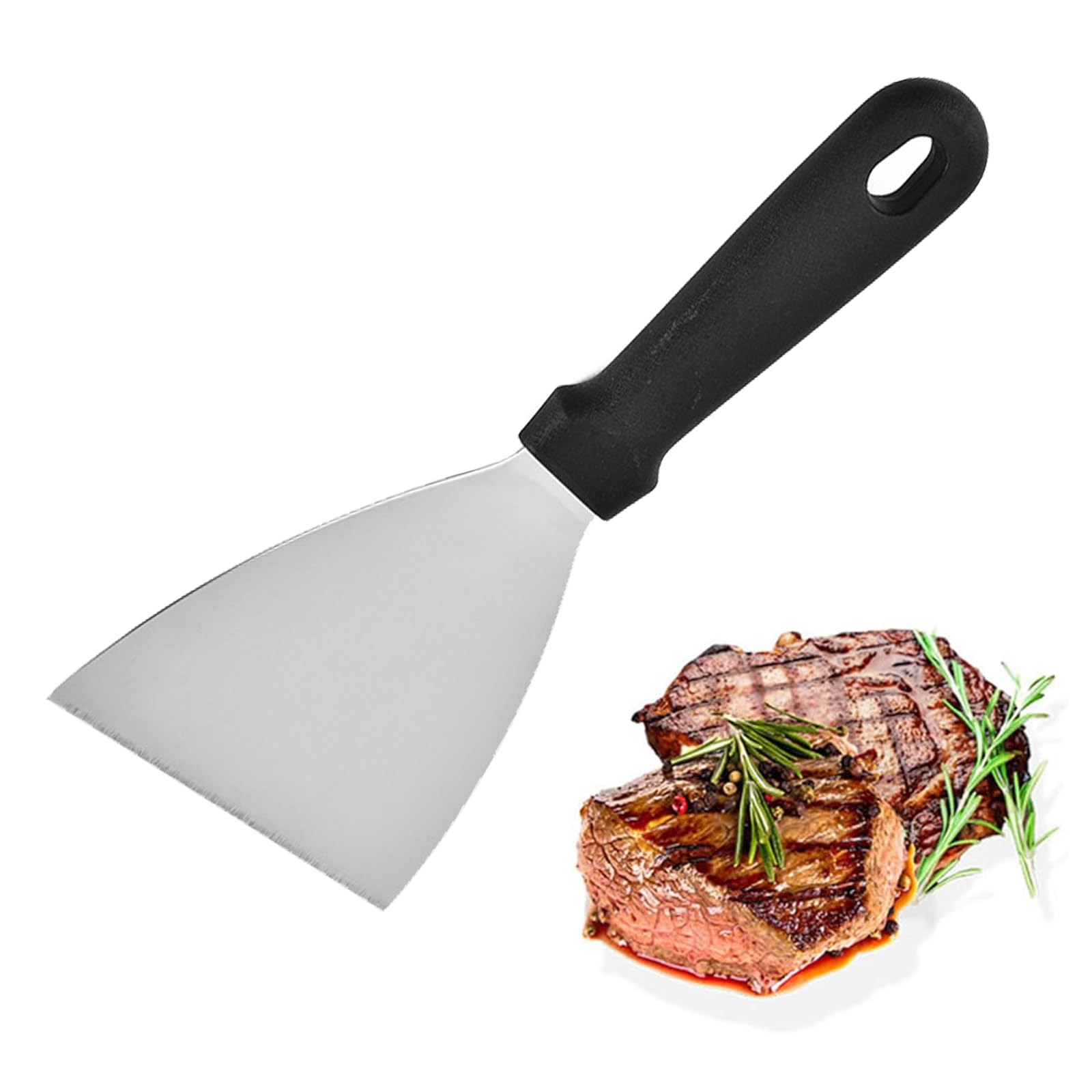 GALPADA Edelstahl Steakspatel - Mit Holzgriff Für Grill & Küche