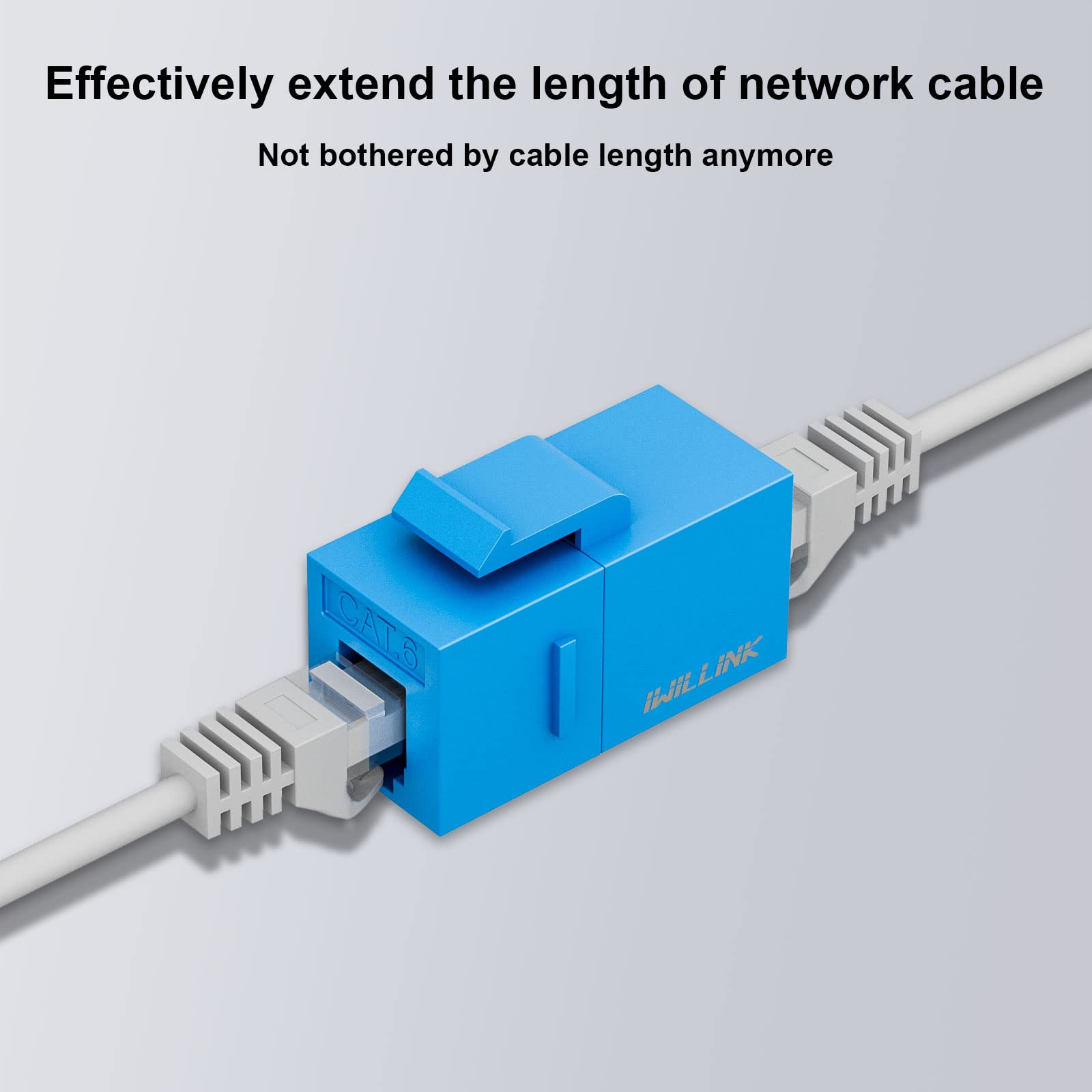 iwillink Lot de 25 coupleurs Keystone RJ45 Cat6 femelle vers femelle Cat6, coupleur Keystone UTP, prise Keystone, coupleur Ethernet, bleu