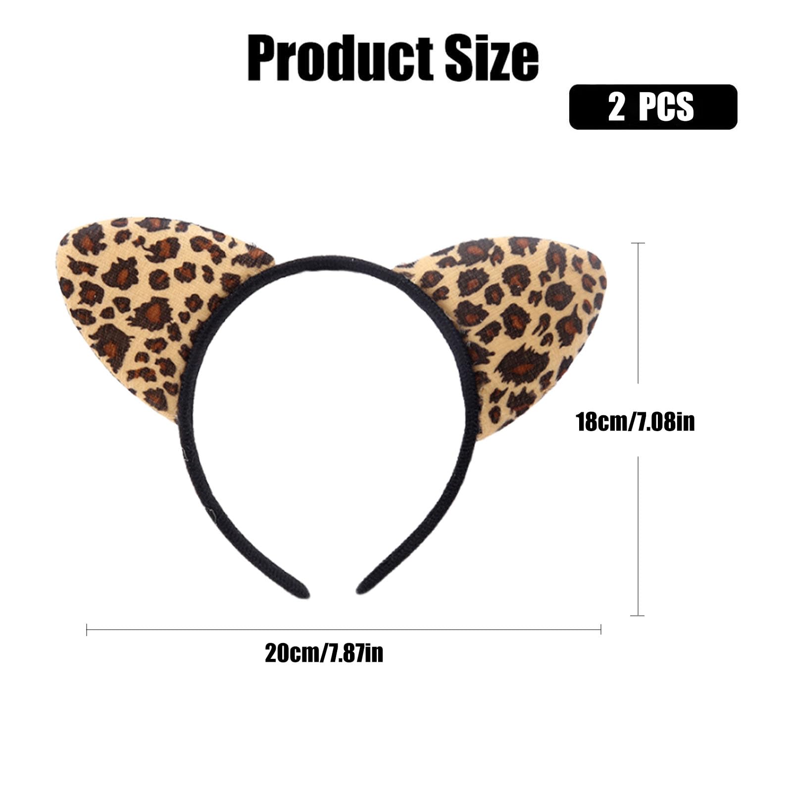 dinghaole 2 Pcs Leopard Ears Headband, Cheetah Ears Halloween Headband - Image 2
