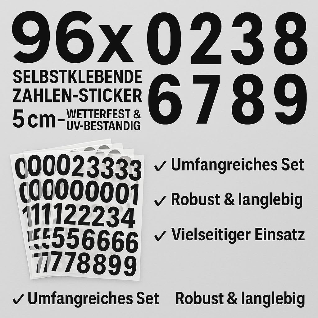 Adesivo Resistente Adesivo Personalizzato Per Pattumiera - Collezione Pastelli, 29x19 Cm, Resistente Alle Intemperie Numero Civico Adesivo - Foto 7