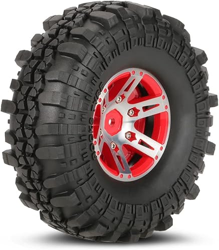 Miniatura 7 de Goolsky 4 neumáticos AUSTAR AX-4020A de 1.9 pulgadas 4.331 in 1/10 Rock Crawler con llantas de aleación Beadlock para D90 SCX10 AXAIL RC4WD TF2 RC