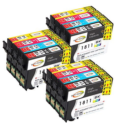 Win-Tinten Kompatibel Tintenpatronen Epson 18 XL für Epson Expression Home XP-322 XP-412 XP-305 XP-312 XP-405 XP-425 XP-325 XP-225 XP-215 XP-202 XP-415 Drucker 3 Schwarz+3 Cyan+ 3 Magenta+ 3 Gelb)