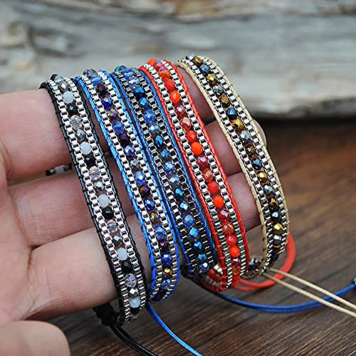 Image of JAYUMO Multicolor Handmade Beaded Adjustable Bohemia Friendship Charm Bracelets for Women Girls
