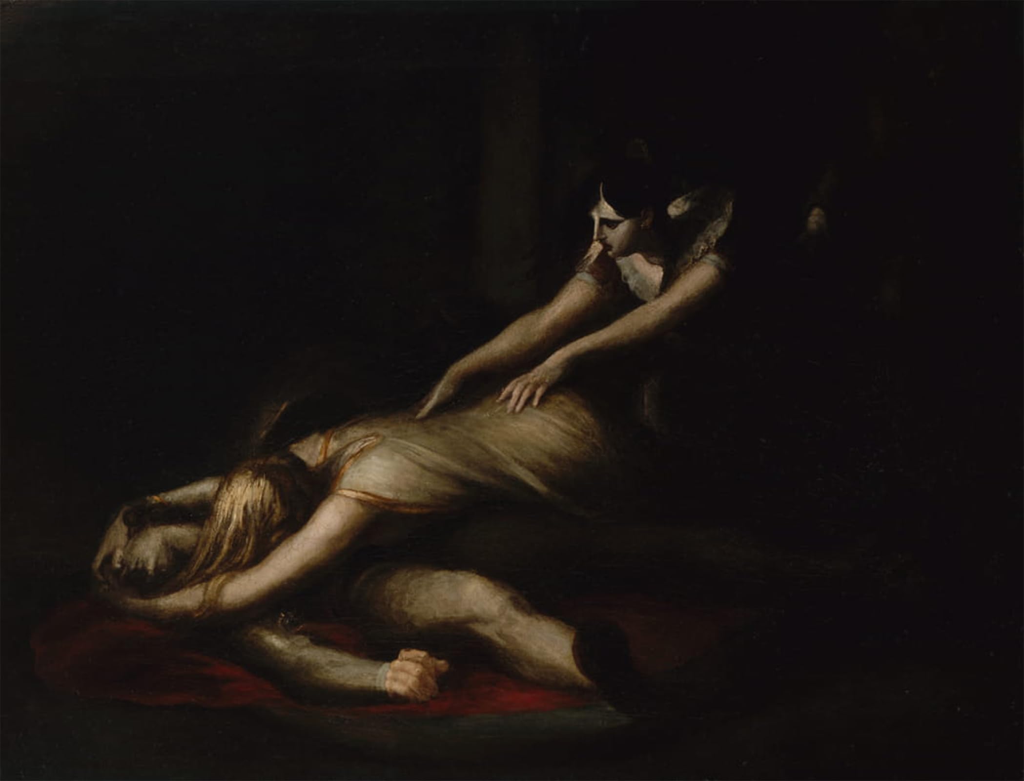 ARTXLXXBN Famous Painting Canvas Artwork Graffiti Print the Pain of Kriemhild by Henry Fuseli Portrait Canvas Image for Home Decor 60x90cm