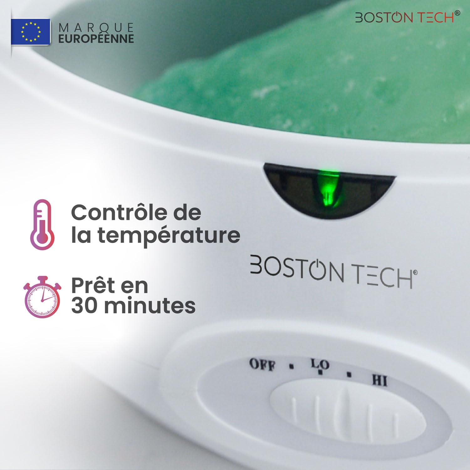 Boston Tech bain de paraffine 3 litres 900 g paraffine accessoires utilisation à domicile professionnelle