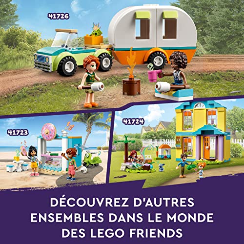 LEGO 41726 Friends Les Vacances en Caravane, Jouet Camping-Car avec Voiture, Filles et Garçons 4 Ans, Aventure en Forêt, Personnages de la Série 2023
