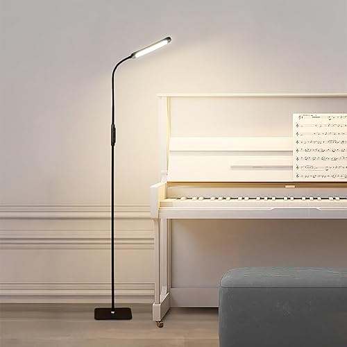 Miniatura 8 de Lámpara de pie LED para sala de estar, luz de pestañas para extensiones de pestañas, lámpara de pestañas ajustable 3000 K-6000 K, colores y brillo