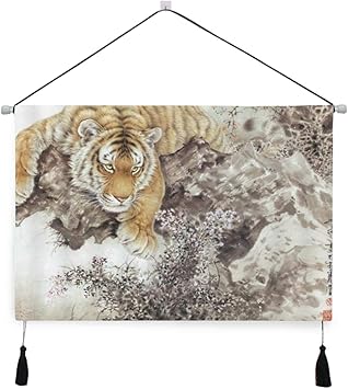 Amazon Co Jp Mimutiタペストリー アジアの虎野生動物中国の有名な水墨画アート風景古代のアートワーク 壁掛けポスター おしゃれ インテリア モダン 多機能 お店 壁や窓の飾り 個性ギフト 新居祝い ホーム キッチン