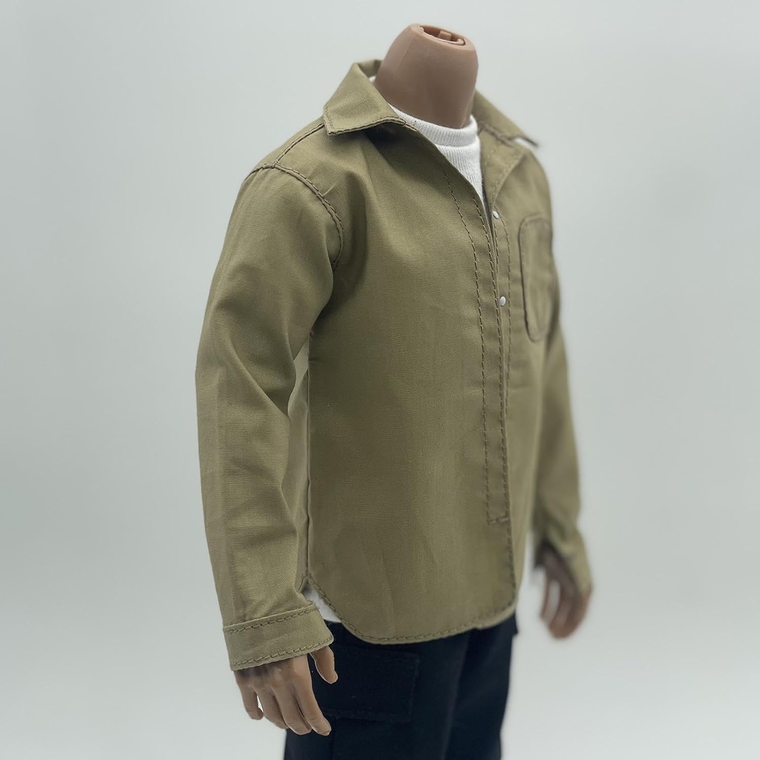 1/6 Scale Male Casual Shirt,Costume Accessory,Easy to Use Convenient,1:6 Male Figure Casual Shirt Miniature Clothing for 12", Khaki