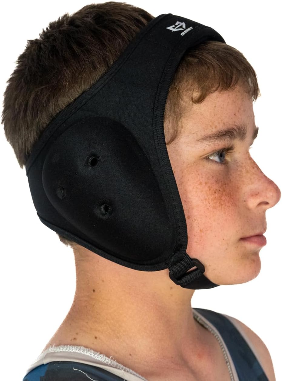 Go Earn It Soft Adjustable Wrestling Headgear, Black, Men's and Women's, Youth.