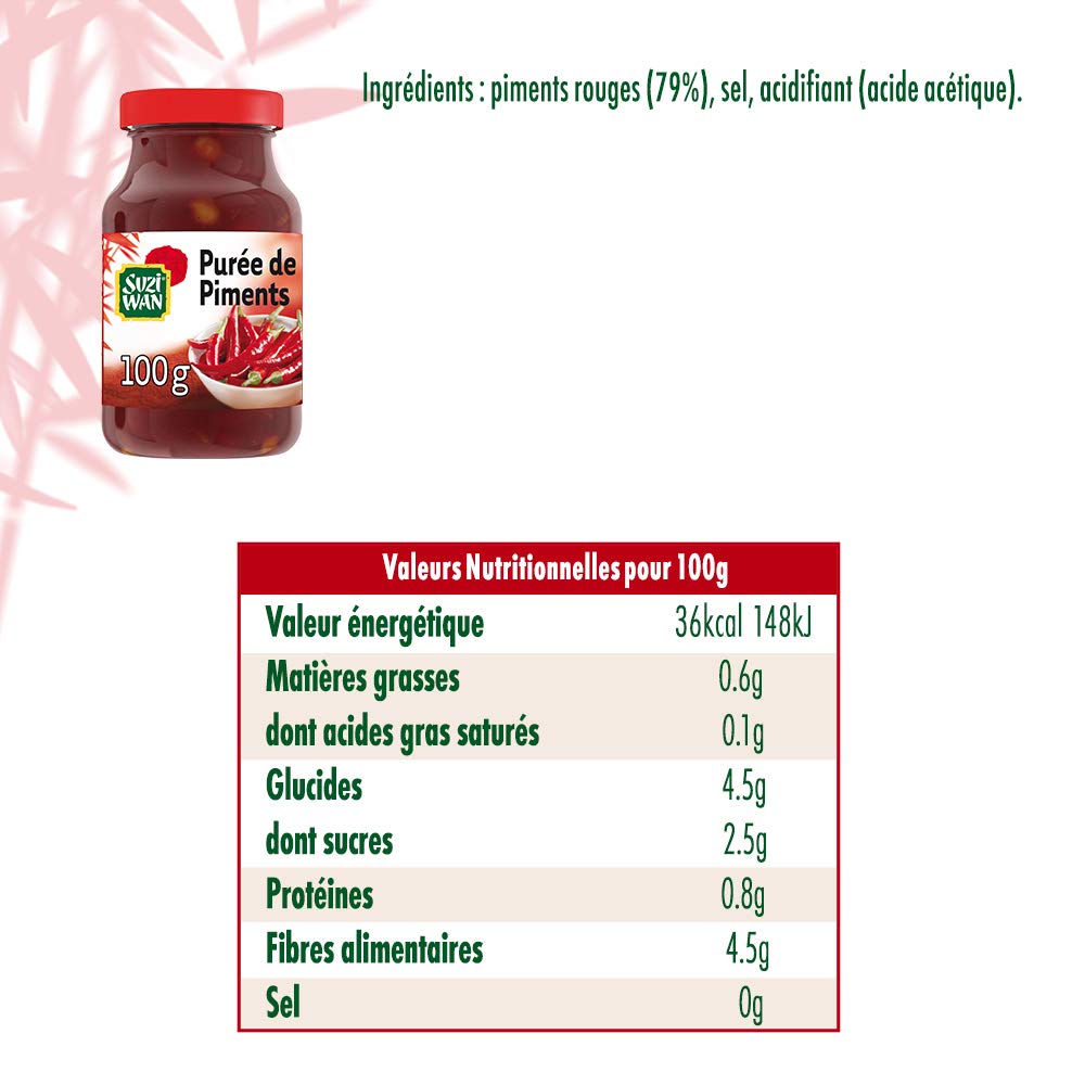SUZI WAN Purée de Piments 100 g - Pack de 1