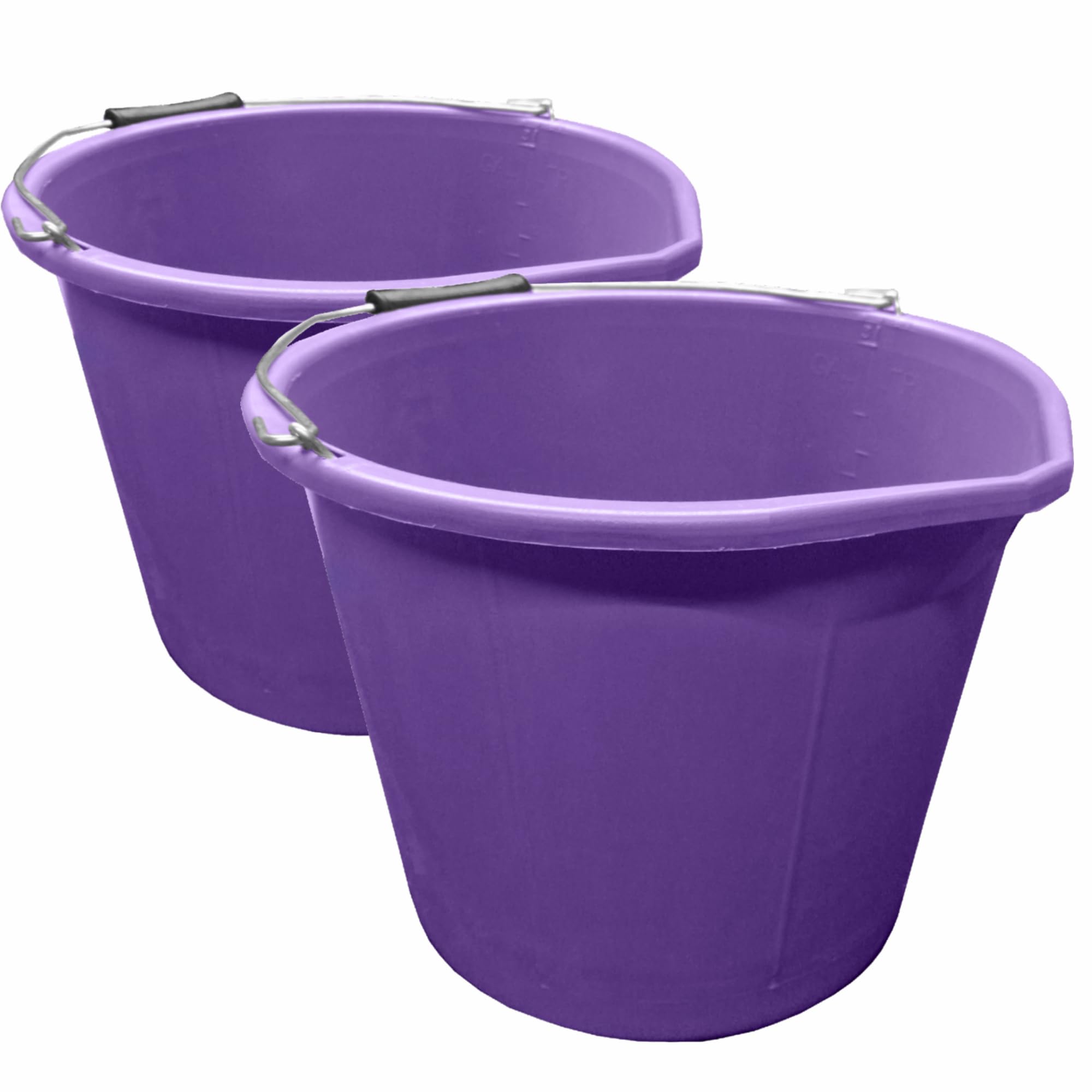 Ketoplastics Purple Bucket Plastic Builders Bucket 3 Gallon 14 Litre - Pack Of 2 Buckets