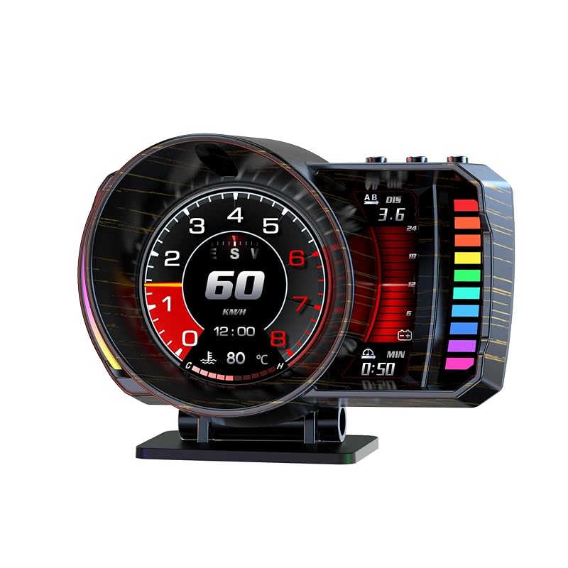 Velocímetro automotivo HUD OBD2 wiiyii P28 com GPS, tela LCD e reconhecimento por gestos – Kit