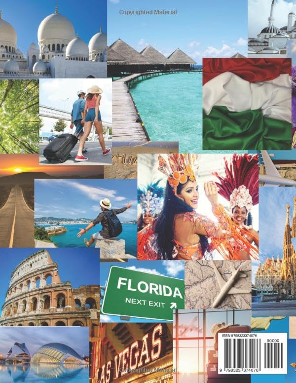 Travel Vision Board Clip Art Book: Inspirational Words Life Journey Aspects Art Magazine More Elements Visualizing Your Trip Around the World Life Goals & Dreams image 3