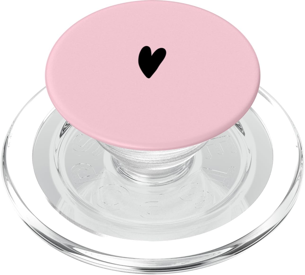 Pink Minimalist Heart Love PopSockets PopWallet for MagSafe