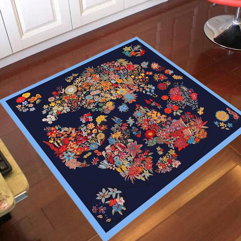 Tapis antidérapant carré 160x160 cm évite les glissades salon chambre rouge
