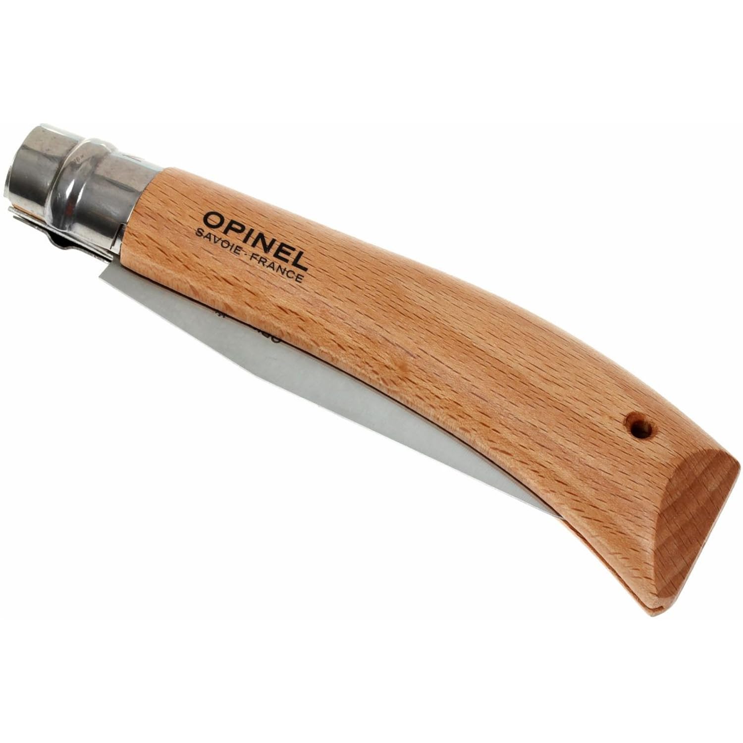 Opinel - Scie de Poche N°12 - Lame Dentée 12 cm Acier Carbone, Manche Bois de Hêtre, Bague de Sécurité Virobloc - Idéal Jardinage, Outdoors - Garantie à Vie