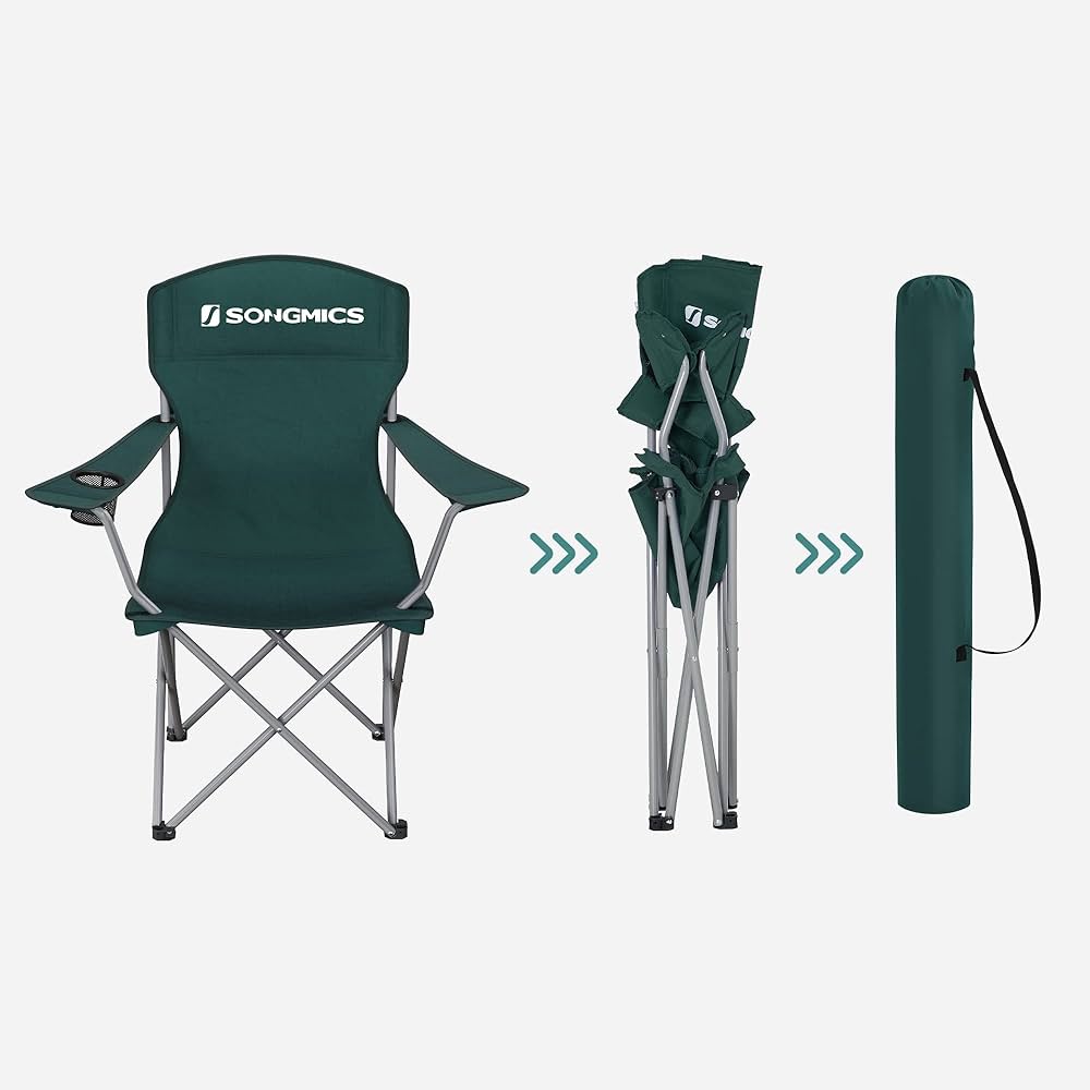 SONGMICS Campingstol, Vikbar, Fu00e4llstol Med Hu00f6gt Ryggstu00f6d, Med SONGMICS Campingstol, Vikbar, Fu00e4llstol Med Hu00f6gt Ryggstu00f6d, Med