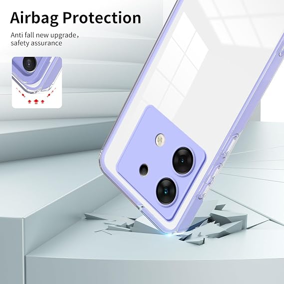 Infinix Zero 30 4G用クリアケース フルボディケース 透明携帯電話ケース、スリム保護電話カバー 透明 傷防止 衝撃吸収 ケース Infinix Zero 30 4G用パープル