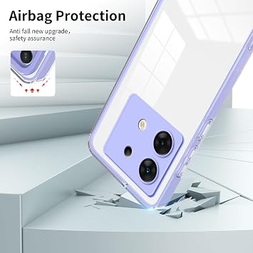 Infinix Zero 30 4G用クリアケース フルボディケース 透明携帯電話ケース、スリム保護電話カバー 透明 傷防止 衝撃吸収 ケース Infinix Zero 30 4G用パープル