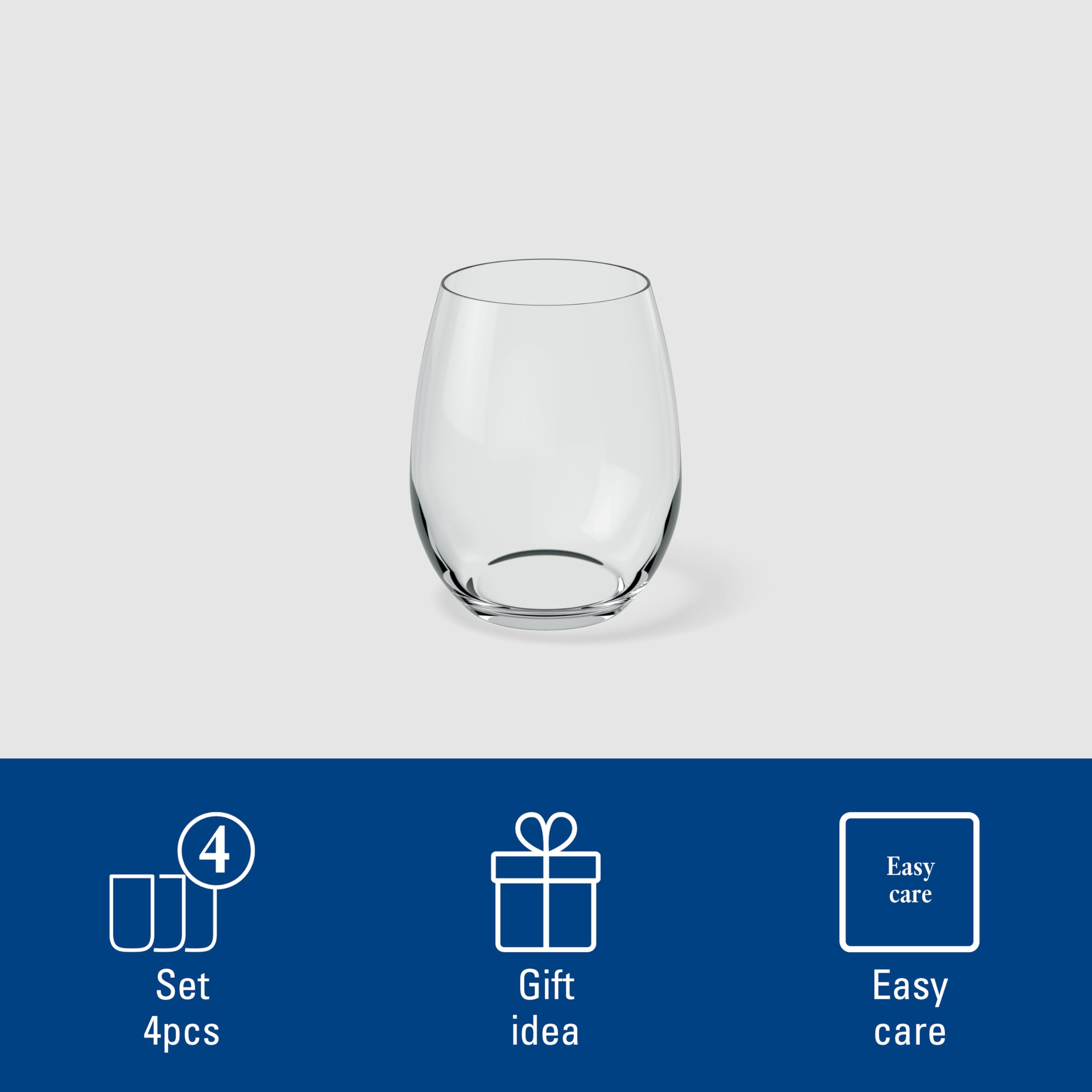 Villeroy & Boch - Entree Wasserglas Set 4-teilig 250 ml Klar, Spülmaschinenfest, Trinkgläser, Wassergläser, Trinkgeschirr, Gläser Set für Dessert, Smoothies oder Saft, Kristallglas (Packung mit 2)