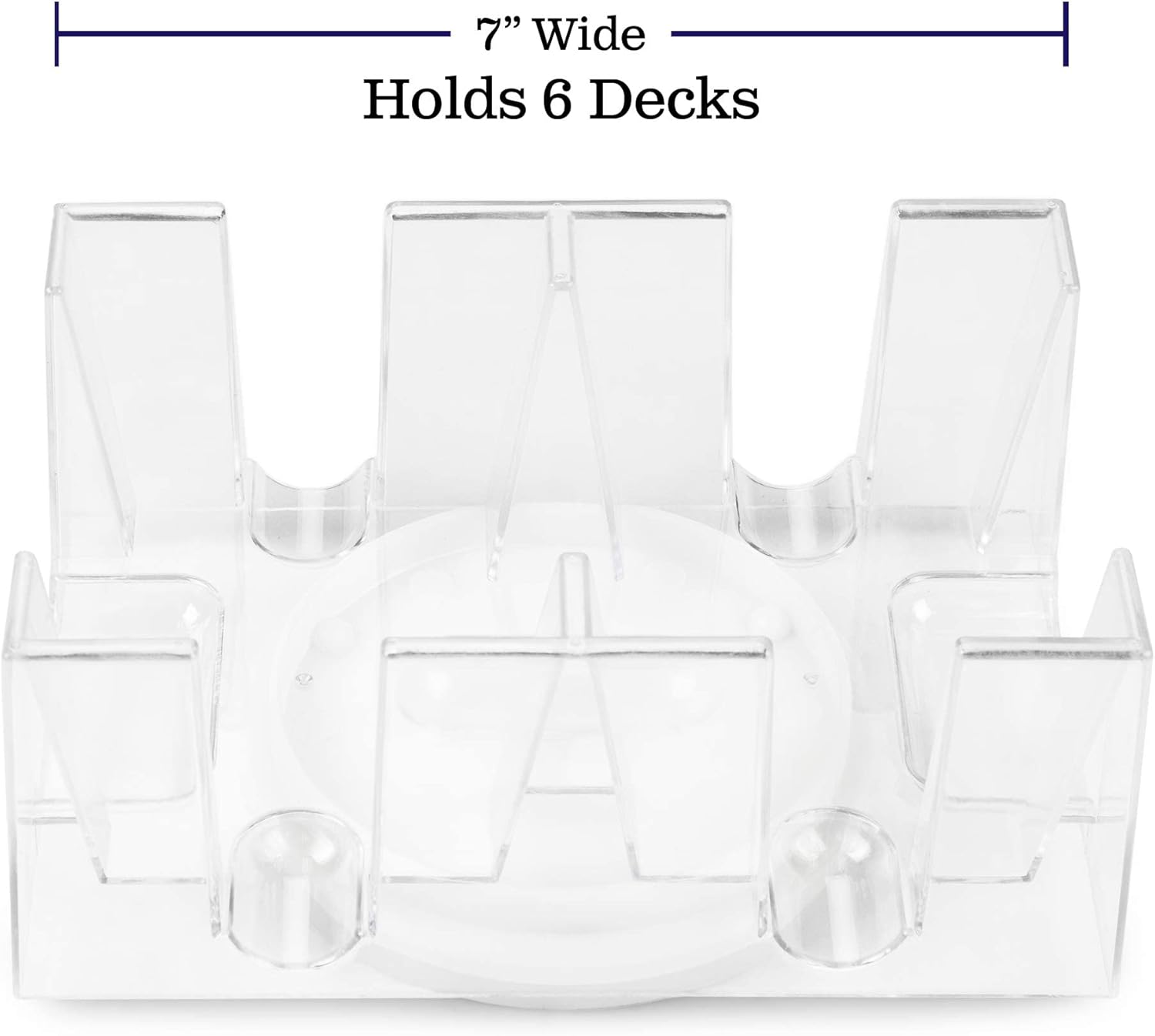 Brybelly Rotating Card Deck Tray | Standard Sized Playing Cards | Rotates in Any Direction | Clear | 2, 6 or 9 Deck Tray