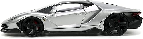 Miniatura 2 de Lamborghini Centenario Gris Metálico con parte superior negra Hyper-Spec Series 124 Modelo de auto fundido a troquel por Jada
