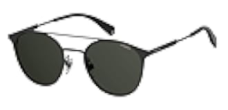Sunglasses PLD2052/S Round Sunglasses, Black/Polarized Gray, 51mm, 20mm