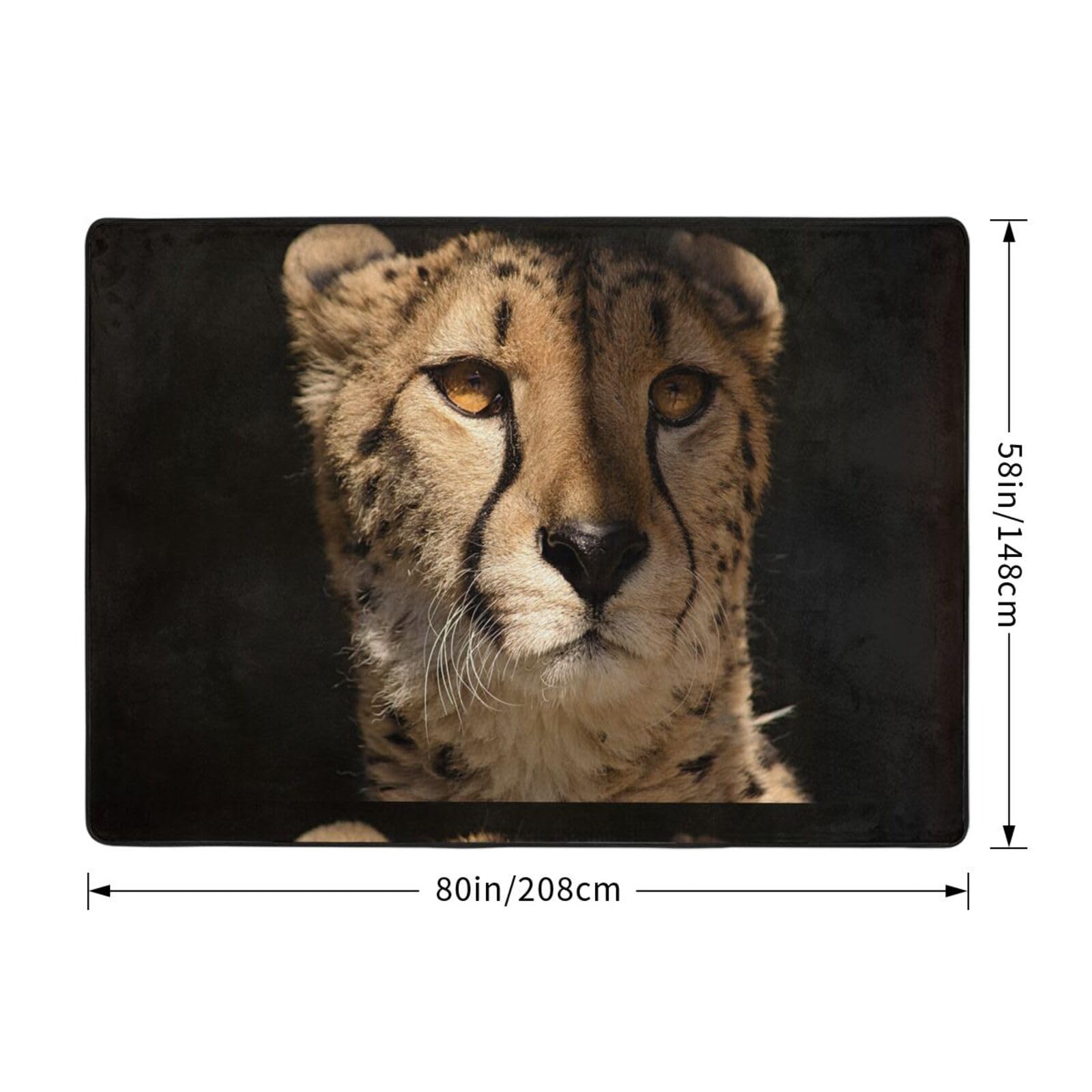 Imprimé guépard Blanc, Tapis de Sol antidérapant pour Salon et Chambre, 208 x 148 cm